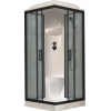 Royal Bath Душевая кабина HP RB 80HP6-GC-BL 80x80 стекло матовое профиль черный матовый