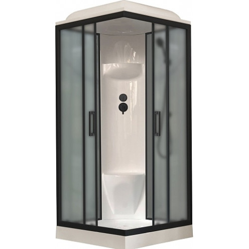Royal Bath Душевая кабина HP RB 80HP6-GC-BL 80x80 стекло матовое профиль черный матовый