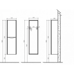 BelBagno Пенал для ванной ANCONA-N 1500 L Rovere Moro