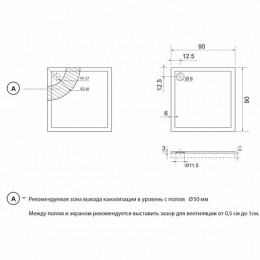 Aquanet  Поддон для душа Alfa/Delta Cube 90х90, 168433