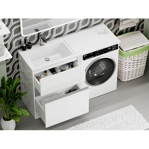 Misty Мебель для ванной с раковиной под стиральную машину Ингрид 130 L белая