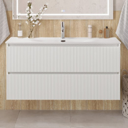 BelBagno Тумба с раковиной Uno 120 с 2 ящиками подвесная Bianco Opaco с раковиной BB-8099-120