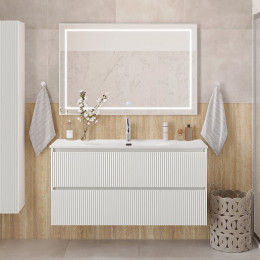 BelBagno Тумба с раковиной Uno 120 с 2 ящиками подвесная Bianco Opaco с раковиной BB-8099-120