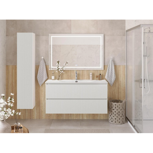 BelBagno Тумба с раковиной Uno 120 с 2 ящиками подвесная Bianco Opaco с раковиной BB-8099-120