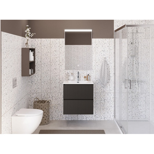 BelBagno Тумба с раковиной Uno mini 70 подвесная Темно-Серый матовый с раковиной BB-8099-3-70