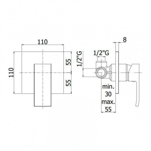 Смеситель для душа Paffoni Level LES010ST/M 280452 сталь