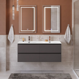 BelBagno Тумба с раковиной Kraft 120-2 подвесная Темно-Серый матовый с раковиной BB-8099-120-2