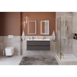 BelBagno Тумба с раковиной Kraft 120-2 подвесная Темно-Серый матовый с раковиной BB-8099-120-2