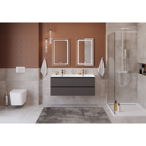 BelBagno Тумба с раковиной Kraft 120-2 подвесная Темно-Серый матовый с раковиной BB-8099-120-2