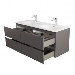 BelBagno Тумба с раковиной Kraft 120-2 подвесная Темно-Серый матовый с раковиной BB-8099-120-2