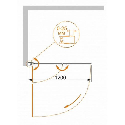 Cezares Шторка на ванну ECO-O-V-21-120/140-P-Cr-L