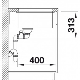 Кухонная мойка Blanco Subline 340/160-U (чаша справа), белый