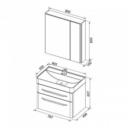 Aquanet Мебель для ванной Виченца 80 белый