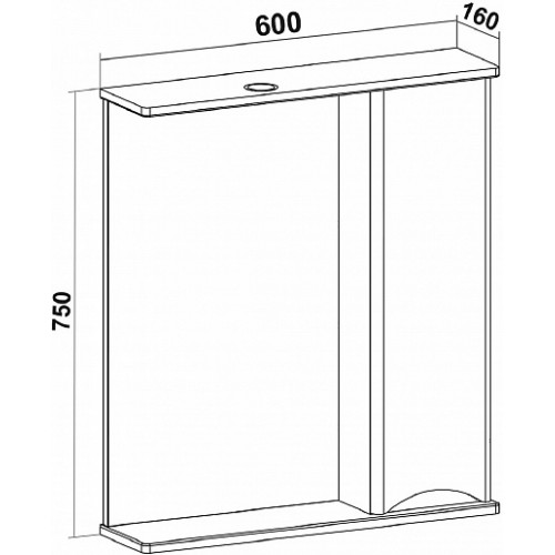 Runo Зеркальный шкаф Афина 60 R белый
