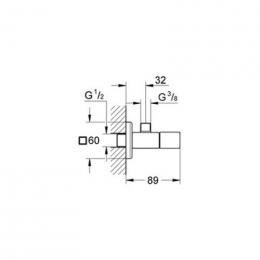 Комплектующая Grohe Eurocube 22012000 Угловой вентиль 1/2"