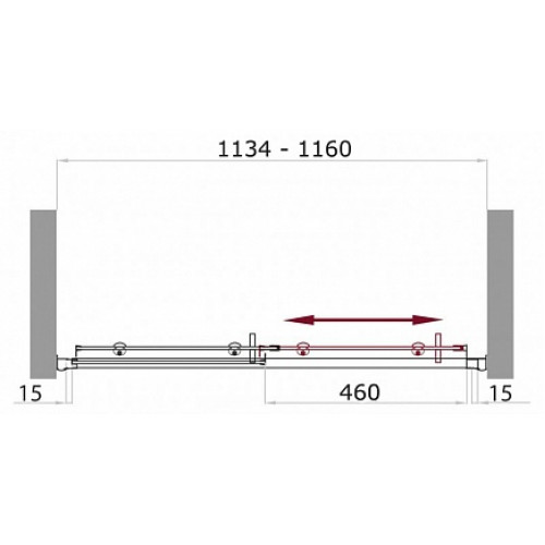 BelBagno Душевая дверь в нишу UNO-BF-1-115-P-Cr Punto