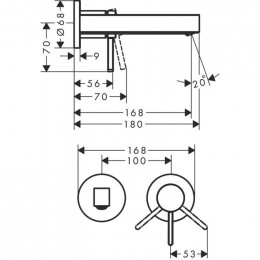 Смеситель для раковины Hansgrohe Finoris 76051670 черный матовый