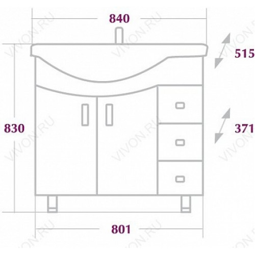 Onika Мебель для ванной Эльбрус 82.10 R