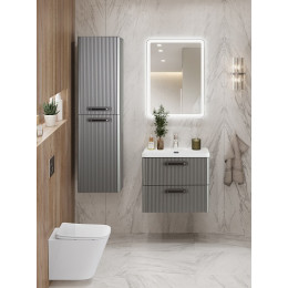 BelBagno Тумба с раковиной Due 50 подвесная Сатин ручки Матовый тёмный никель