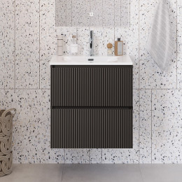 BelBagno Тумба с раковиной Uno mini 60 подвесная Темно-Серый матовый с раковиной BB-8099-3-60