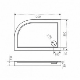 Good Door Поддон для душа Селфи 120x80 L