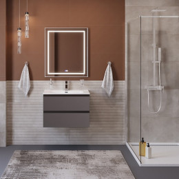 BelBagno Тумба с раковиной Kraft 39-70 подвесная Темно-Серый матовый с раковиной BB700/390ETL