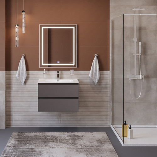 BelBagno Тумба с раковиной Kraft 39-70 подвесная Темно-Серый матовый с раковиной BB700/390ETL