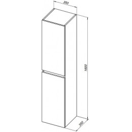 Aquanet Шкаф пенал Вега 2.0 35 подвесной мисти грин матовый