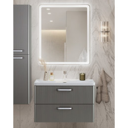 BelBagno Тумба с раковиной Due 80 подвесная Сатин ручки Белые