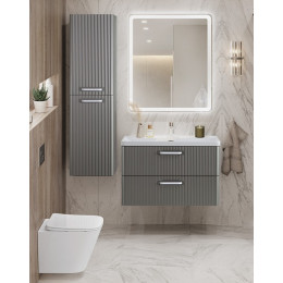 BelBagno Тумба с раковиной Due 80 подвесная Сатин ручки Белые