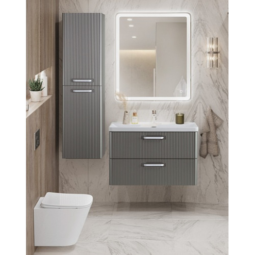 BelBagno Тумба с раковиной Due 80 подвесная Сатин ручки Белые