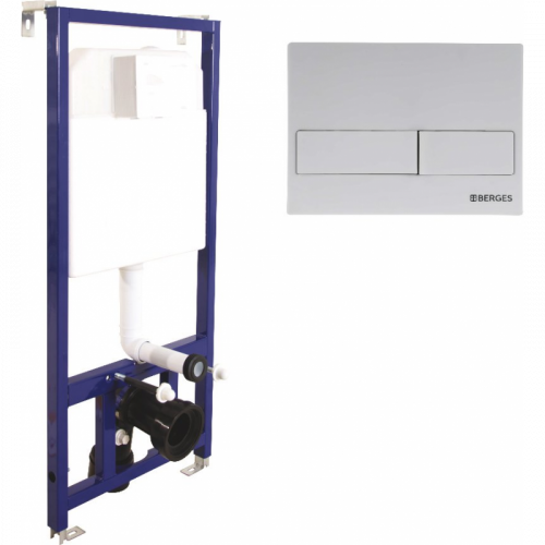 Инсталляция для унитаза Berges Novum 040214 с клавишей L4 Soft Touch белый