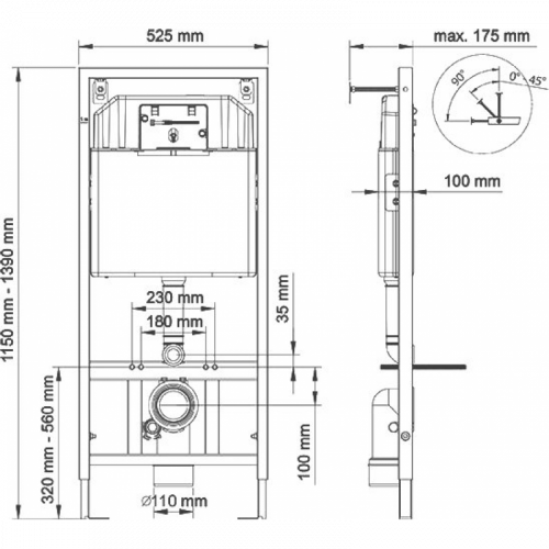 Инсталляция для унитаза Berges Novum 040214 с клавишей L4 Soft Touch белый