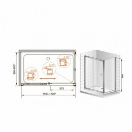 Cezares Душевой уголок ANIMA-W-AH-1-120/90-C-Cr