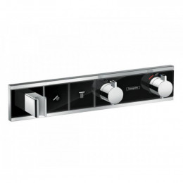 Смеситель для душа Hansgrohe RainSelect 15355600, 2 потребителя, термостатический, черный/хром