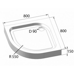 BelBagno Душевой поддон TRAY-BB-R-80-550-15-W