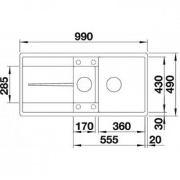 Мойка кухонная Blanco Metra 6 S-F 525929 черный