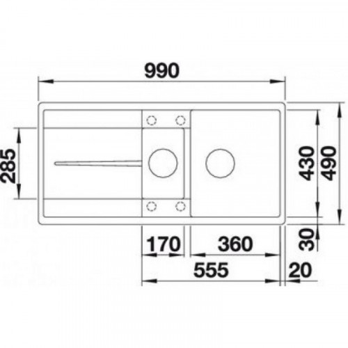 Мойка кухонная Blanco Metra 6 S-F 525929 черный