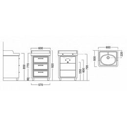 Kerama Marazzi Мебель для ванной Pompei 60, 3 ящика, черная