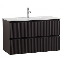 BelBagno Тумба с раковиной Uno 100 подвесная Темно-Серый матовый с раковиной BB-8099-100