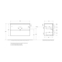 BelBagno Тумба с раковиной Uno 100 подвесная Темно-Серый матовый с раковиной BB-8099-100