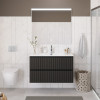 BelBagno Тумба с раковиной Uno 100 подвесная Темно-Серый матовый с раковиной BB-8099-100