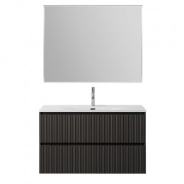 BelBagno Тумба с раковиной Uno 100 подвесная Темно-Серый матовый с раковиной BB-8099-100