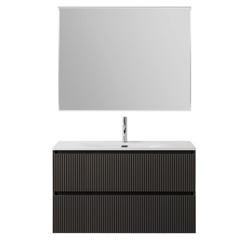 BelBagno Тумба с раковиной Uno 100 подвесная Темно-Серый матовый с раковиной BB-8099-100