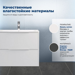 Aquanet Мебель для ванной Арт 2.0 100 подвесная белый сатин