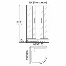 River Душевой уголок DON XL 100/26 МТ без поддона