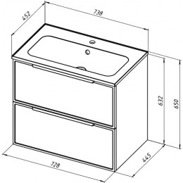 Aquanet Мебель для ванной Арт 2.0 75 подвесная маренго матовая
