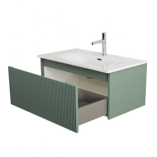 BelBagno Тумба с раковиной Uno 80 с 1 ящиком подвесная Еловый матовый с раковиной BB-8099-3-80