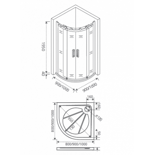 Good Door Душевой уголок Galaxy R-TD-90-C-B