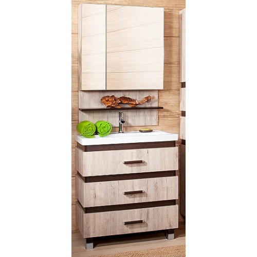 Бриклаер Мебель для ванной Техас 70 дуб кантри/венге